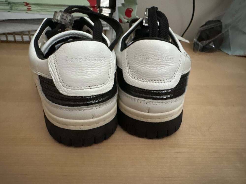 Acne Studios 08STHLM Low White Black Sneakers - Picture 11 of 14